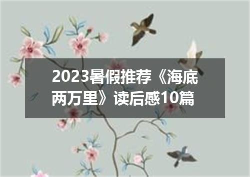 2023暑假推荐《海底两万里》读后感10篇