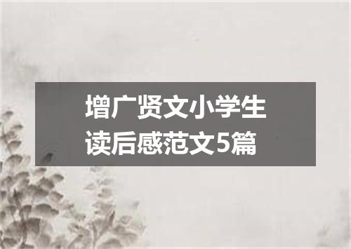 增广贤文小学生读后感范文5篇