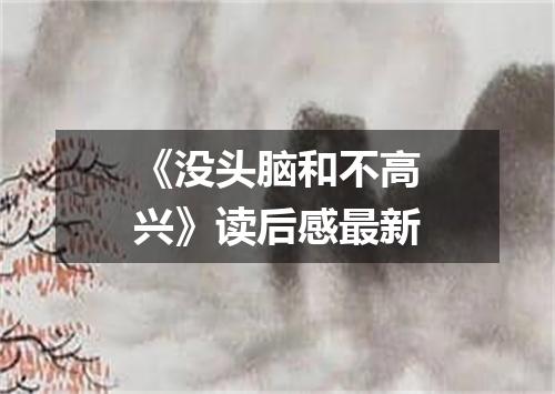 《没头脑和不高兴》读后感最新