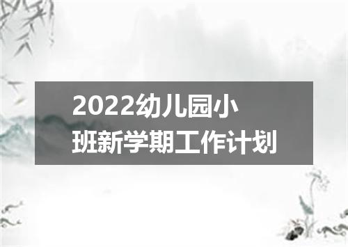 2022幼儿园小班新学期工作计划