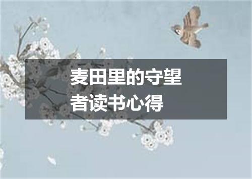 麦田里的守望者读书心得