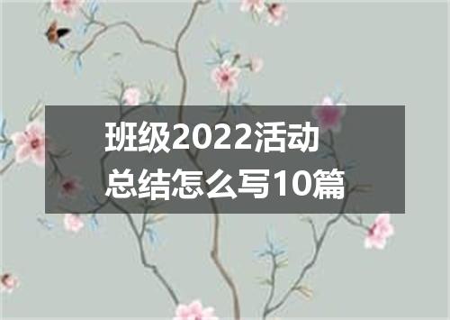 班级2022活动总结怎么写10篇
