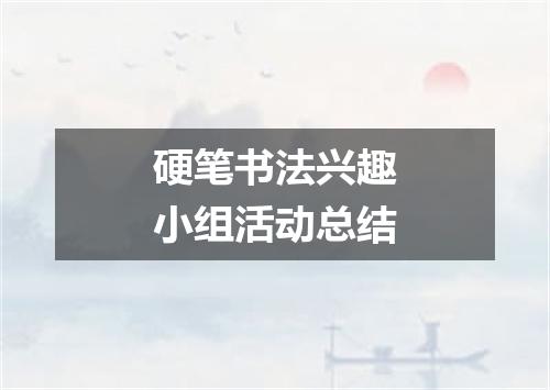 硬笔书法兴趣小组活动总结