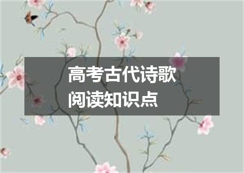 高考古代诗歌阅读知识点
