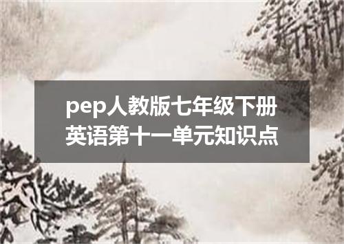 pep人教版七年级下册英语第十一单元知识点