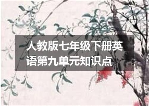 人教版七年级下册英语第九单元知识点