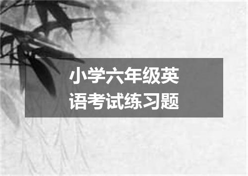小学六年级英语考试练习题