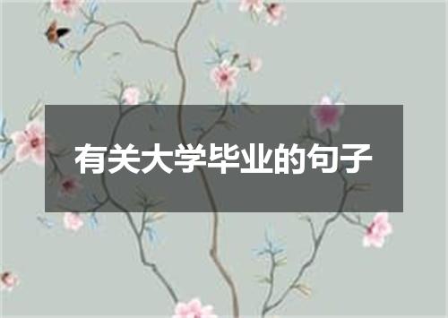 有关大学毕业的句子