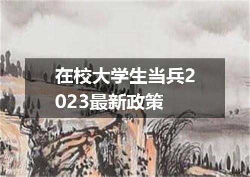 在校大学生当兵2023最新政策