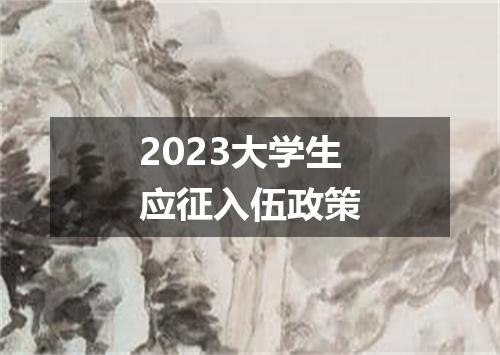 2023大学生应征入伍政策