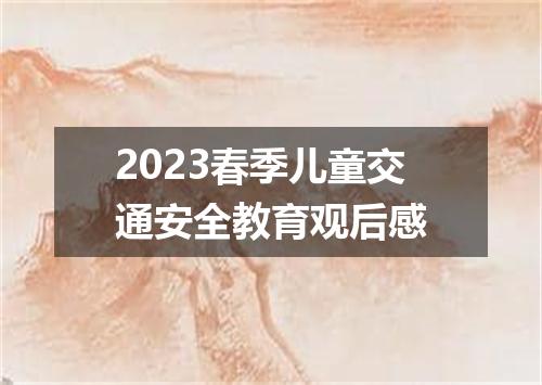 2023春季儿童交通安全教育观后感