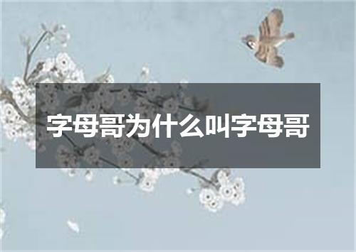 字母哥为什么叫字母哥