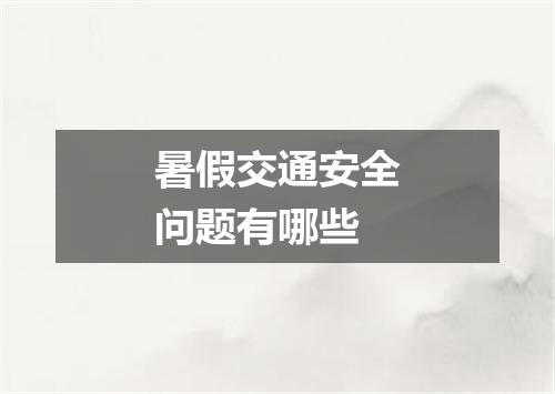 暑假交通安全问题有哪些