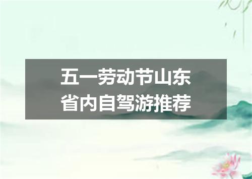 五一劳动节山东省内自驾游推荐
