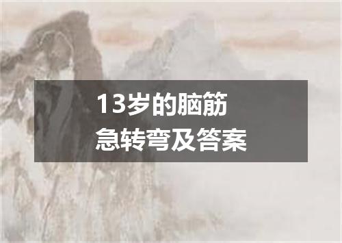 13岁的脑筋急转弯及答案