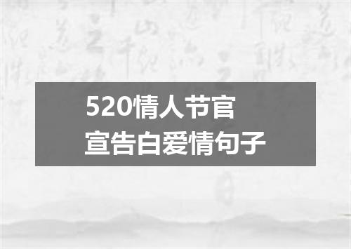 520情人节官宣告白爱情句子
