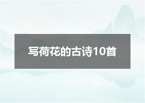 写荷花的古诗10首