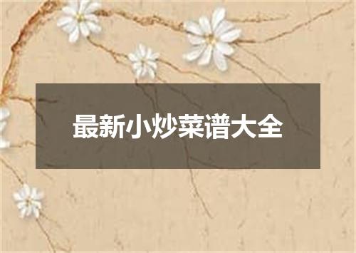 最新小炒菜谱大全