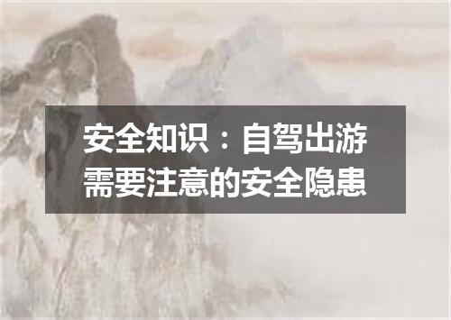 安全知识：自驾出游需要注意的安全隐患