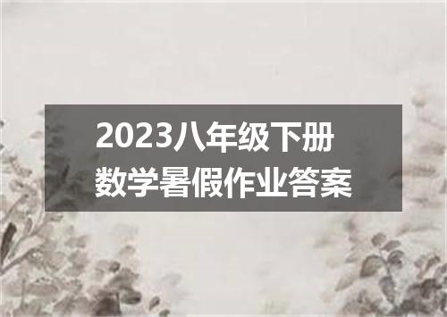 2023八年级下册数学暑假作业答案