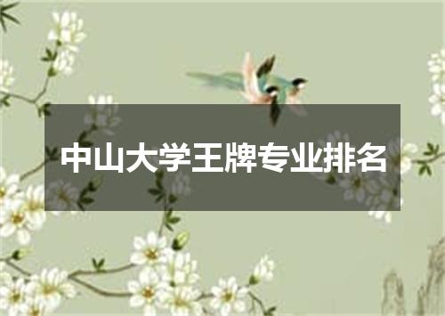 中山大学王牌专业排名