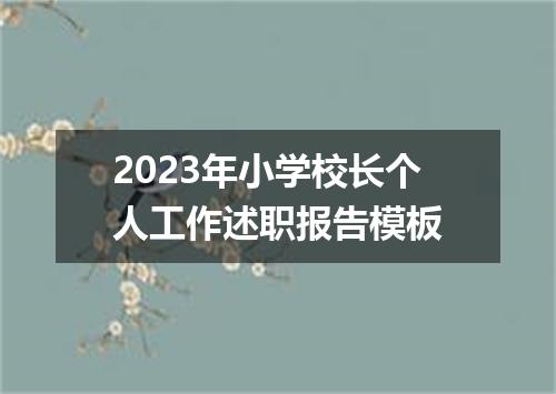 2023年小学校长个人工作述职报告模板