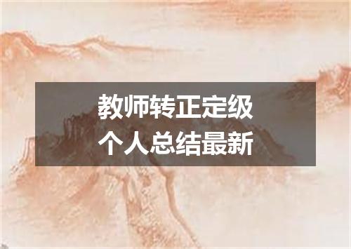教师转正定级个人总结最新