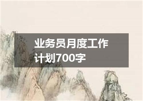 业务员月度工作计划700字