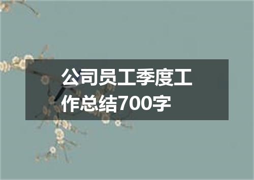 公司员工季度工作总结700字