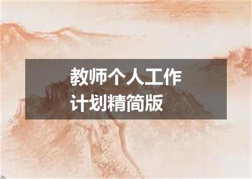 教师个人工作计划精简版