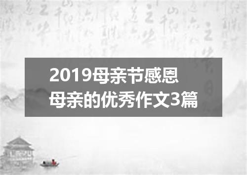 2019母亲节感恩母亲的优秀作文3篇