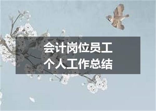会计岗位员工个人工作总结