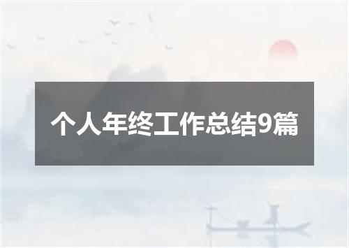 个人年终工作总结9篇