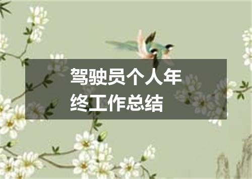 驾驶员个人年终工作总结