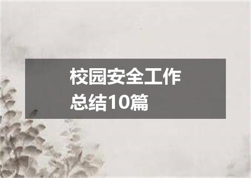 校园安全工作总结10篇