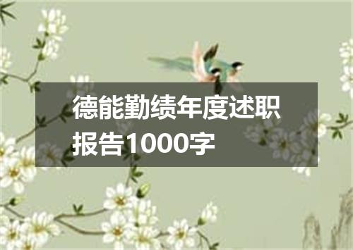 德能勤绩年度述职报告1000字