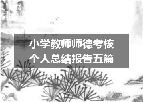 小学教师师德考核个人总结报告五篇