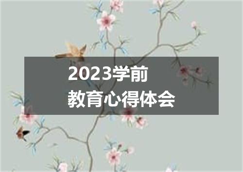 2023学前教育心得体会