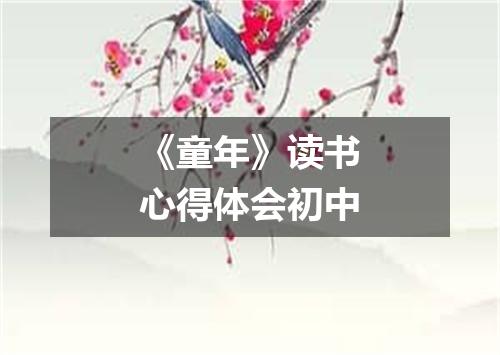 《童年》读书心得体会初中