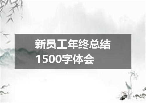 新员工年终总结1500字体会