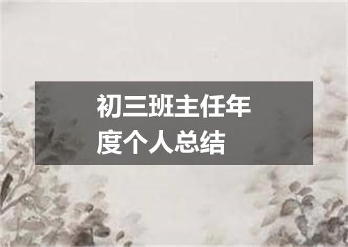 初三班主任年度个人总结
