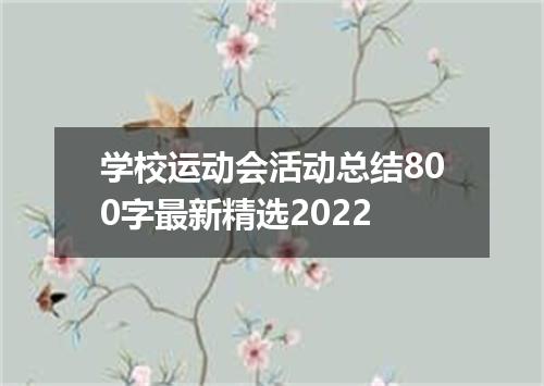 学校运动会活动总结800字最新精选2022