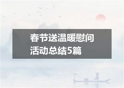 春节送温暖慰问活动总结5篇