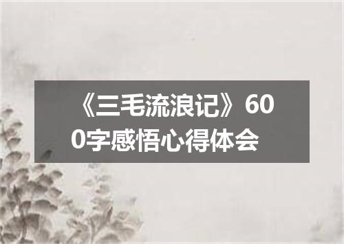 《三毛流浪记》600字感悟心得体会