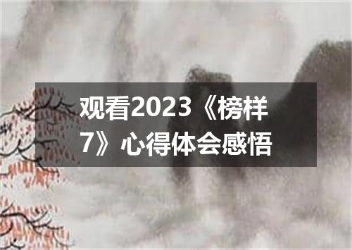 观看2023《榜样7》心得体会感悟