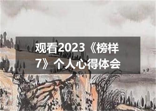 观看2023《榜样7》个人心得体会