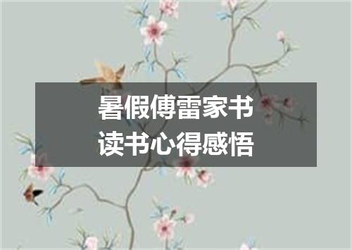 暑假傅雷家书读书心得感悟