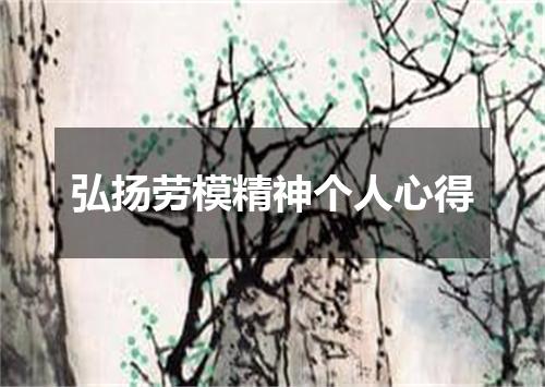 弘扬劳模精神个人心得