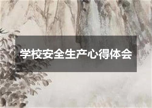 学校安全生产心得体会