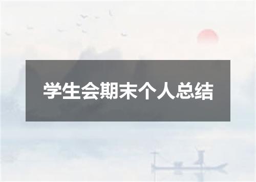 学生会期末个人总结